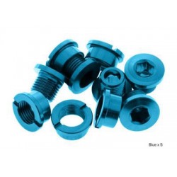 Short aluminium chainring bolts blue color