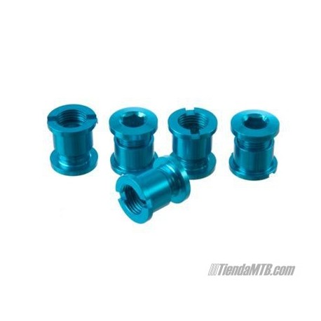 Long aluminium chainring bolts blue color