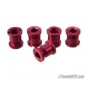 Long aluminium chainring bolts red color