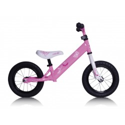 Bicicleta aprendizaje Rebel Kidz 12,5" Air Acero, mariposa rosa