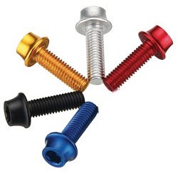 2 Light color aluminium bottle cage screws 16mm