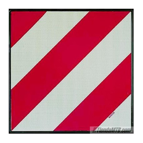 Placa V20 homologada para portabicicletas lineas rojas y blancas
