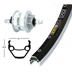 28 inches (700) Front wheel with Shimano DH3D32 nutted Dynamo hub for disc brakes