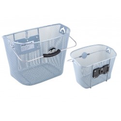 Front basket City Express-Klick 33.5x25x26 cm, silver, close mesh