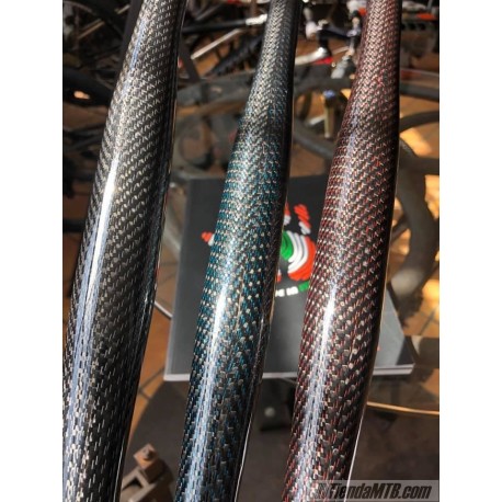 740mm carbon fiber flat handlebar Leonardi (red, blue or silver)