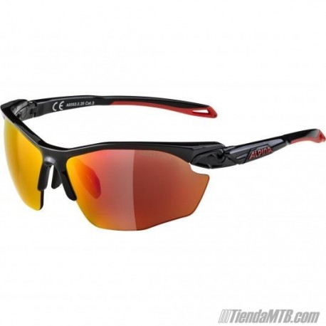 Gafas Alpina TWIST FIVE HR Cat 3 Negro-Rojo