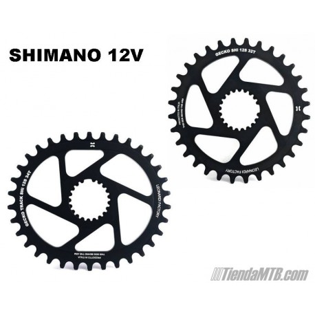 Monoplato para el nuevo Shimano XTR, XT y SLX de 12V Leonardi Gecko Redondo u Ovalado