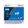 Cadena para ebikes de 8 velocidades KMC e8 EPT anticorrosion 122 eslabones