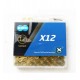 Cadena KMC X-12-Oro 12v dorada