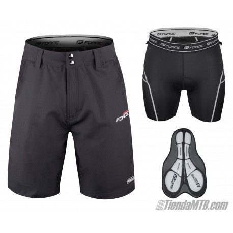 FORCE Enduro shorts with GEL padding black