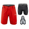 FORCE Enduro shorts with GEL padding Red