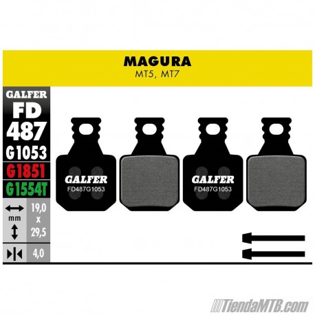 Magura MT5 y MT7 de 4 pistones pastillas Galfer freno de disco